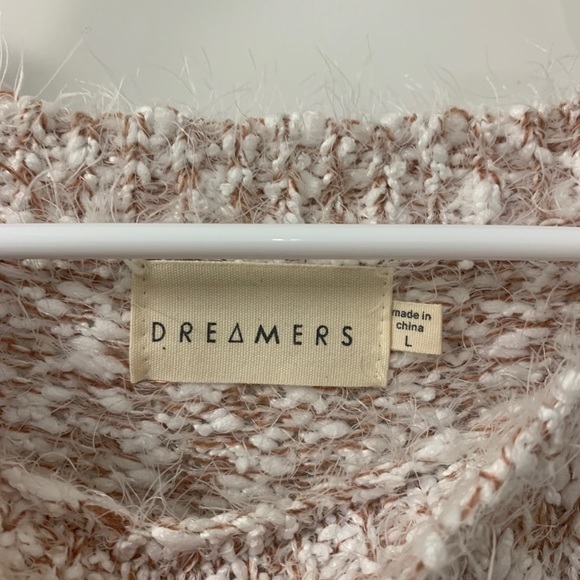 Blush‎ Pink Eye Lash Sweater Dreamers Large Cream - Picture 2 of 4